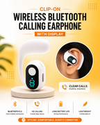 Clip-On Wireless Bluetooth Calling Earphone with LED Display (WSBD)