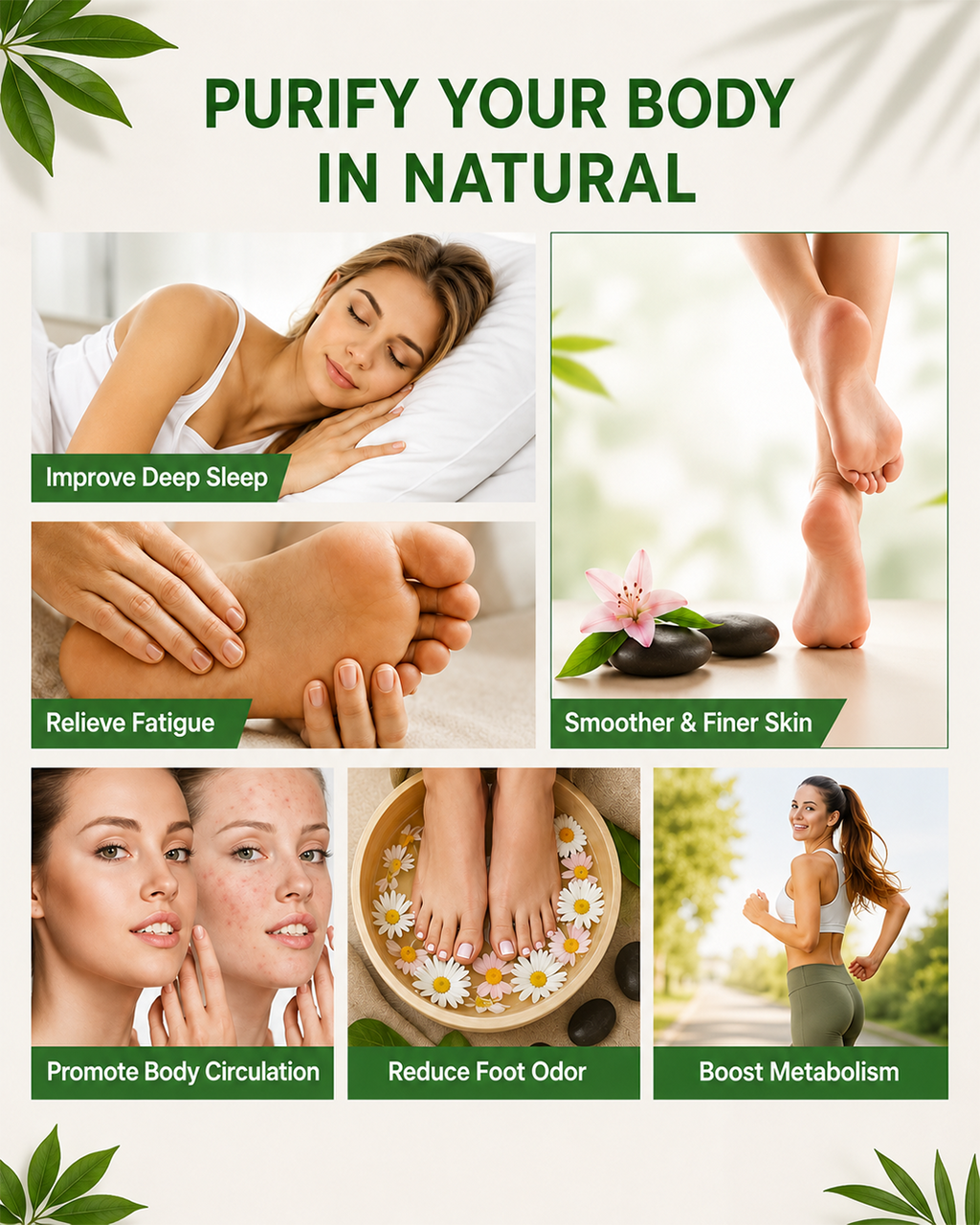 100% Herbal & Gentle Detox Foot Patches | Buy 1 Get 1 FREE [Pack of 20] @Just ₹399/-