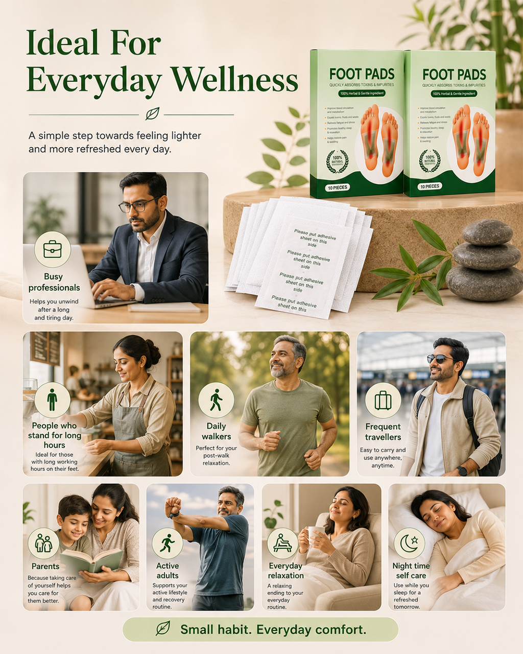 Natural Bamboo Vinegar Foot Pads [BUY 1 GET 1 FREE]