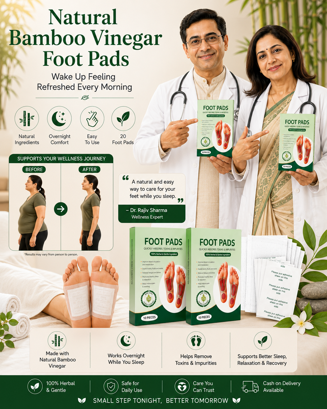 100% Herbal & Gentle Ingredient Detox Foot Pads [BUY 1 GET 1 FREE]