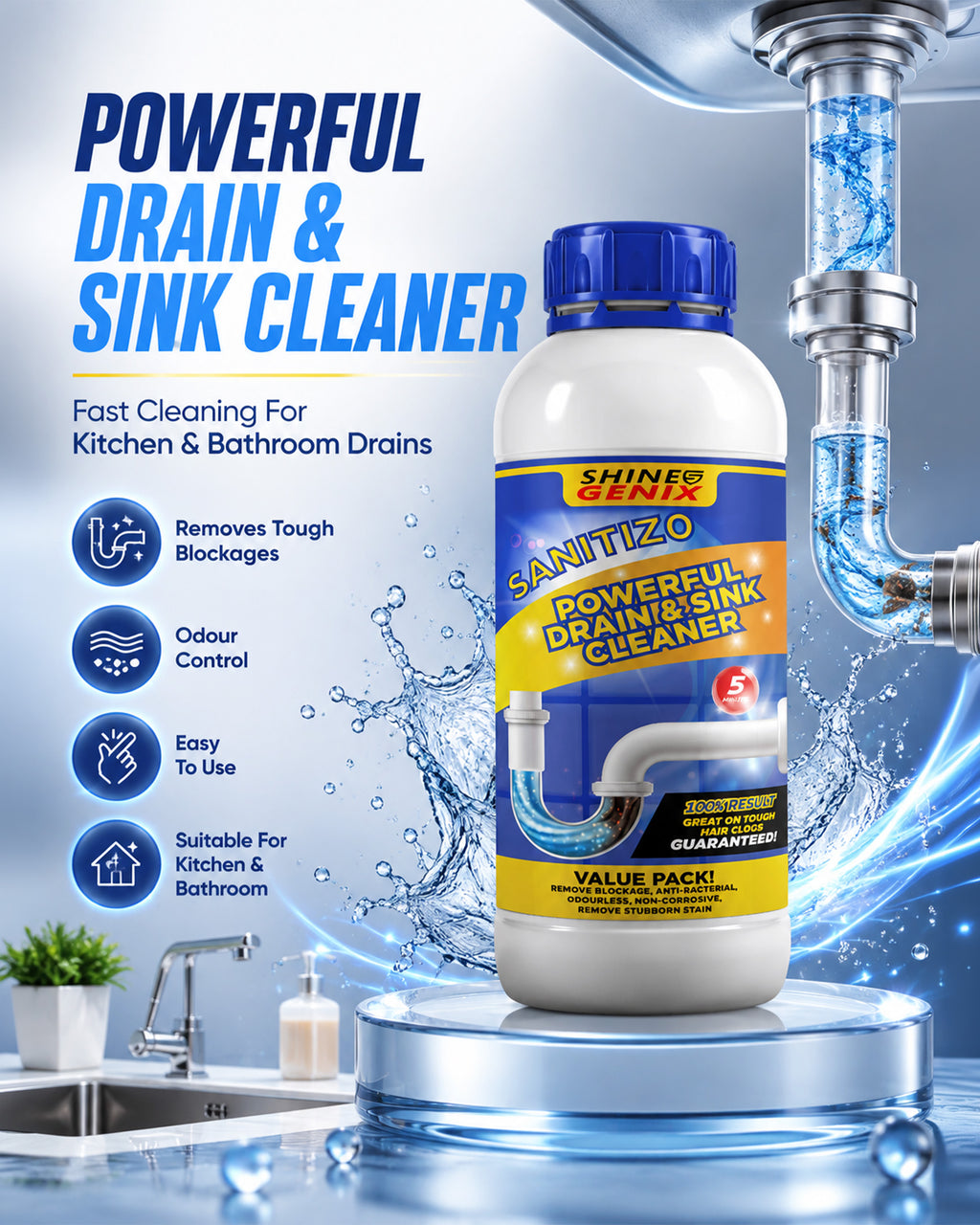 Powerful Sink & Drain Cleaner | Buy 1 Get 3 FREE @Just ₹599/-