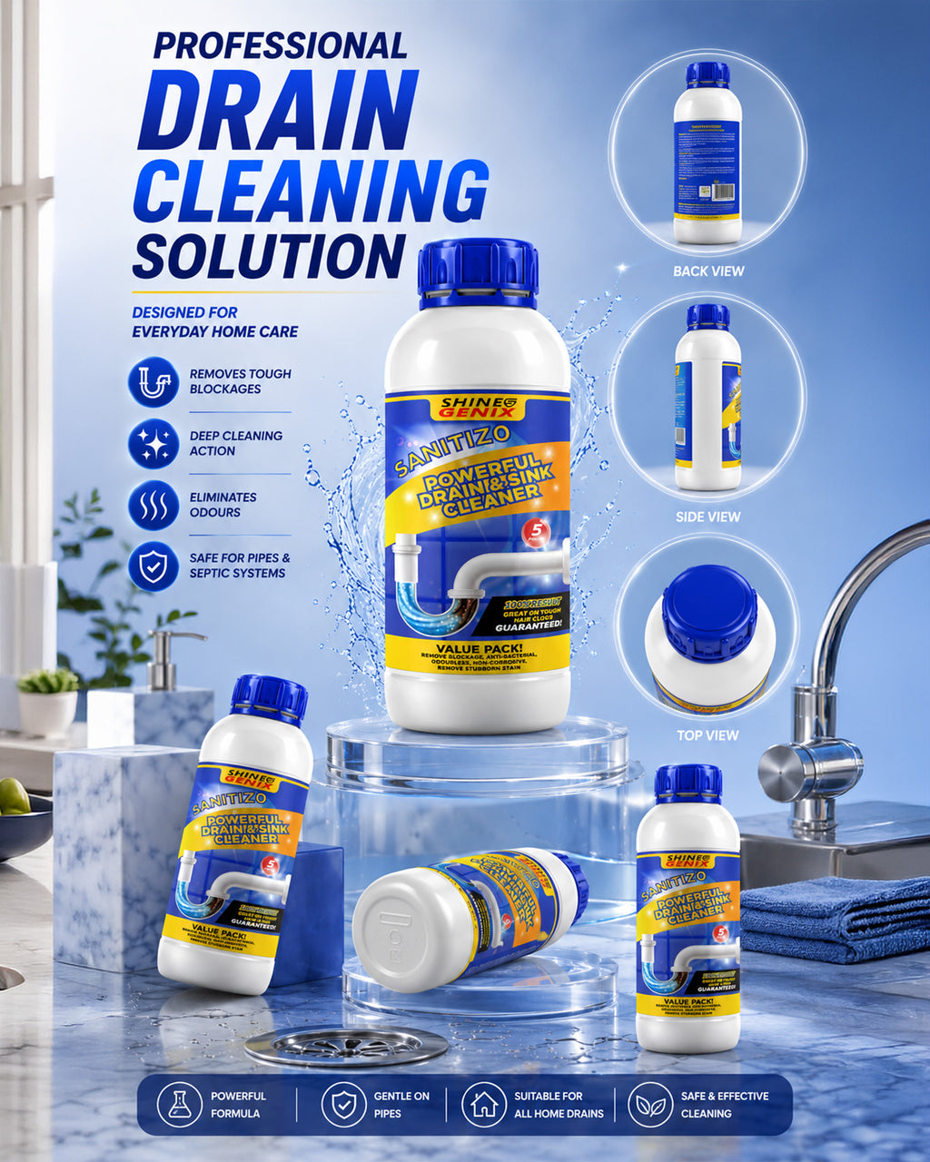 Powerful Sink & Drain Cleaner | Buy 1 Get 3 FREE @Just ₹599/-