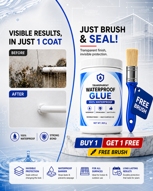 Transparent 100% Waterproof Glue with Free Brush [BUY 1 GET 1 FREE]