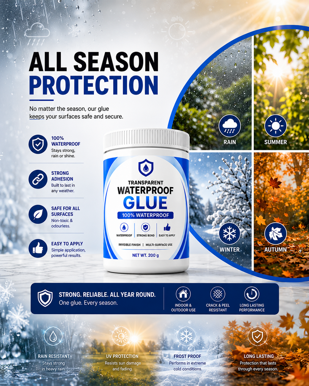 Transparent 100% Waterproof Glue with Free Brush [BUY 1 GET 1 FREE]